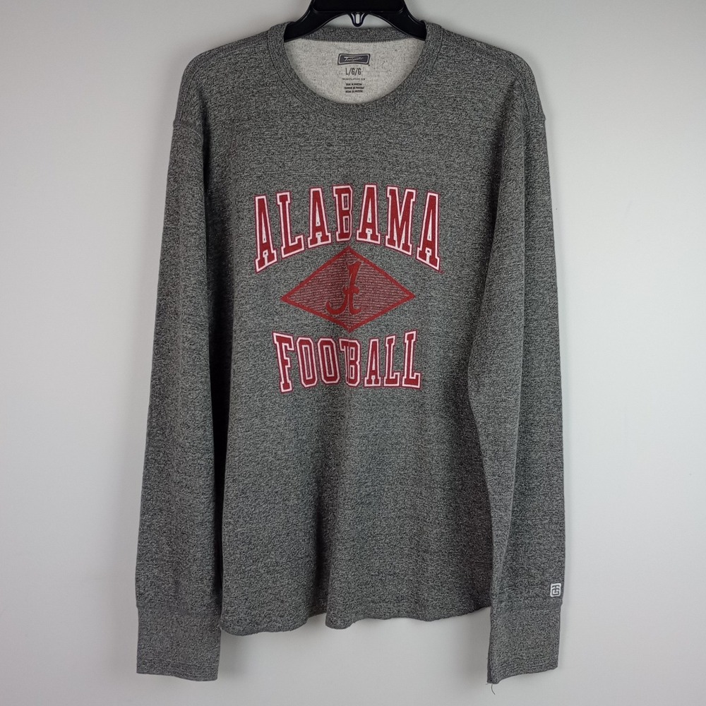 Tailgate Mens L Gray Alabama Football Graphic Sport Crewneck Long Sleeve Shirt